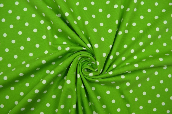 Baumwolljersey Tupfen, kiwi grün