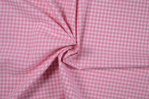 Baumwollstoff Zefir Vichy Karo, 0,5 cm, rosa