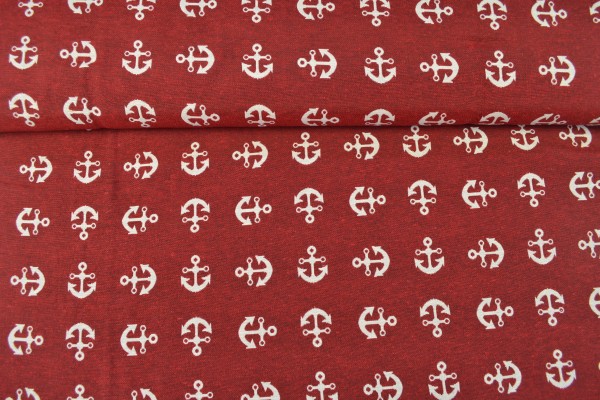 Gobelin Möbelstoff Anker, rot