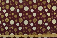 Vorschau: Baumwollstoff Weihnachten, Glitzerkugeln weinrot/gold Vorschau: Baumwollstoff Weihnachten, Glitzerkugeln weinrot/gold