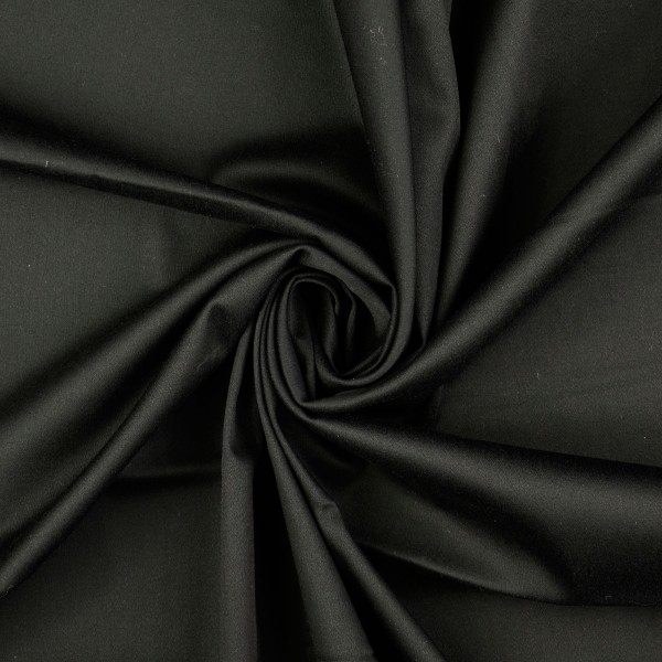 Baumwollsatin elastisch uni, schwarz Baumwollsatin elastisch uni, schwarz