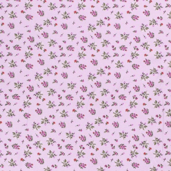 Baumwollstoff Popeline Blumen, rosa