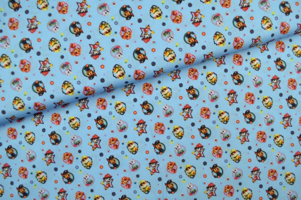 Baumwollstoff Lizenz Paw Patrol, blau