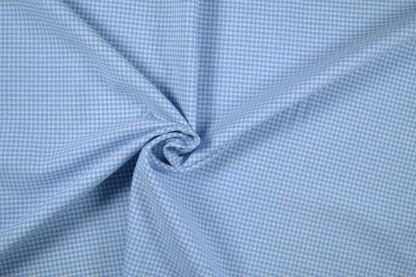 Baumwollstoff Zefir Vichy Karo, 0,25 cm, hellblau Baumwollstoff Zefir Vichy Karo, 0,25 cm, hellblau