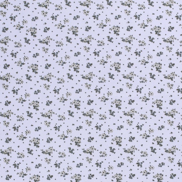 Baumwollstoff Popeline Blumen, babyblau