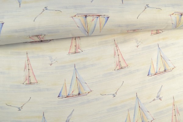 Canvas Deko Stoff Segelboot Digitaldruck