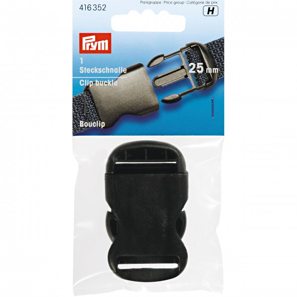 Prym Steckschnalle stark, 25mm, schwarz