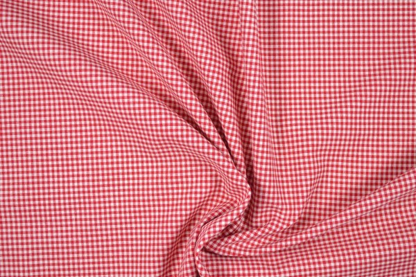 Baumwollstoff Zefir Vichy Karo, 0,25 cm, rot Baumwollstoff Zefir Vichy Karo, 0,25 cm, rot