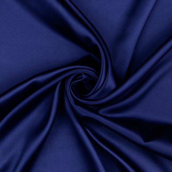 Seidensatin elastisch uni, marine/dunkelblau