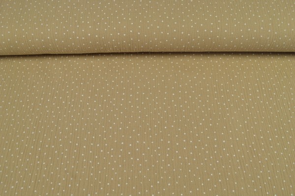 Baumwoll Musselin Double Gauze Tupfen, beige