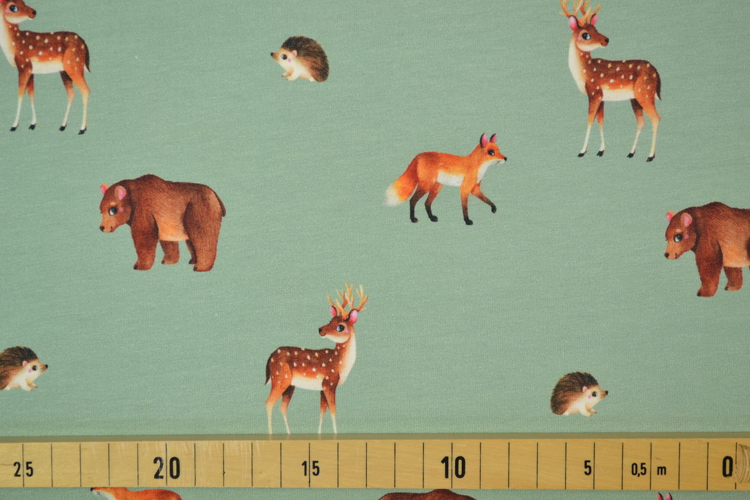 Baumwolle Jersey Digitaldruck Fuchs Tier Orange Weiß Gemustert Weich Elastisch 