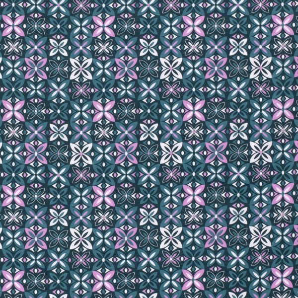 Baumwollstoff Popeline Batik, petrol