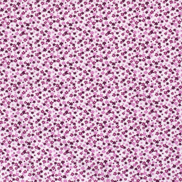 Baumwollstoff Popeline Blumen, rosa