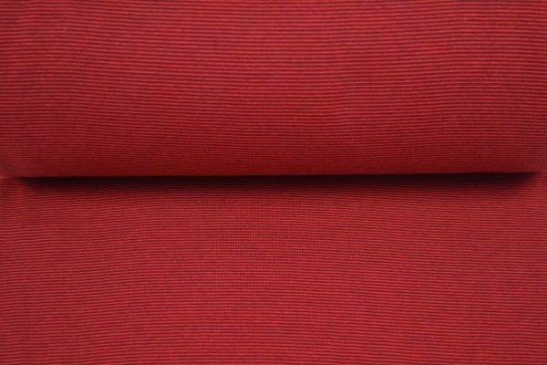 Bündchenstoff 1x1 garngefärbt streifen bordeaux
