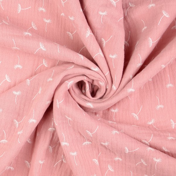 Baumwoll Musselin Double Gauze Pusteblume, rosa