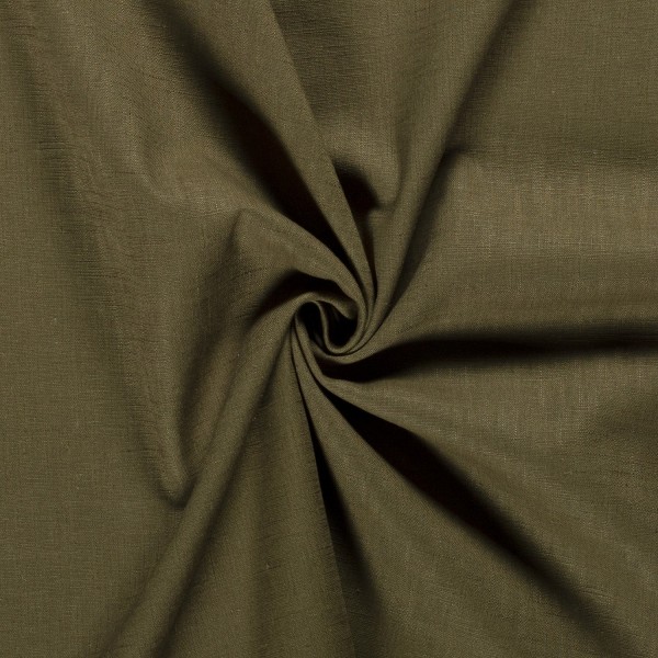 Ramie leinen uni khaki grün