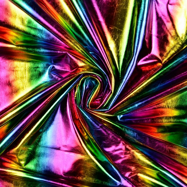 Elastic Folienjersey Regenbogen, mehrfarbig