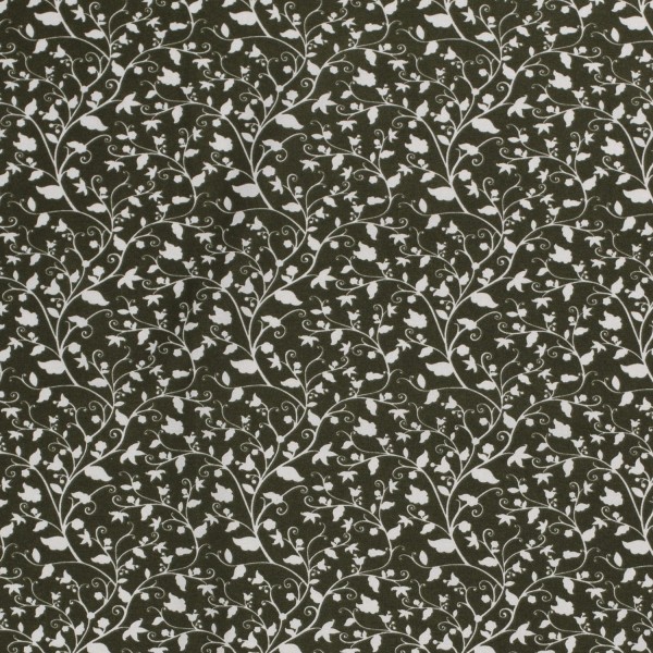 Baumwollstoff Popeline Blumen, braun