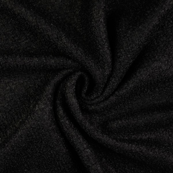 Woll Bouclé uni, schwarz Woll Bouclé uni, schwarz