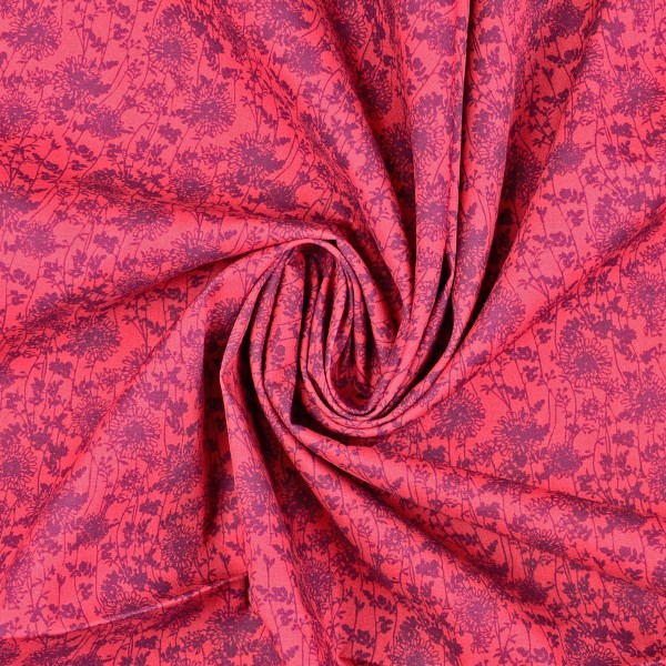 Baumwollstoff Popeline Flowermix, lila/pink