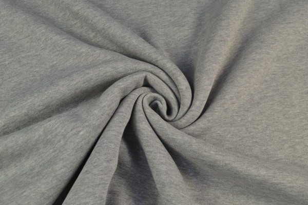 Sweatstoff uni, grau melange