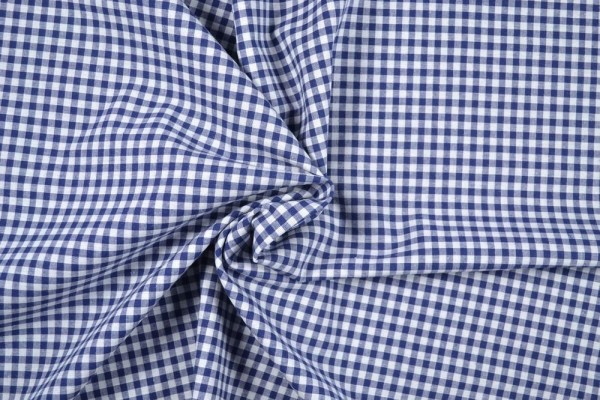 Baumwollstoff Zefir Vichy Karo, 0,5 cm, dunkelblau Baumwollstoff Zefir Vichy Karo, 0,5 cm, dunkelblau