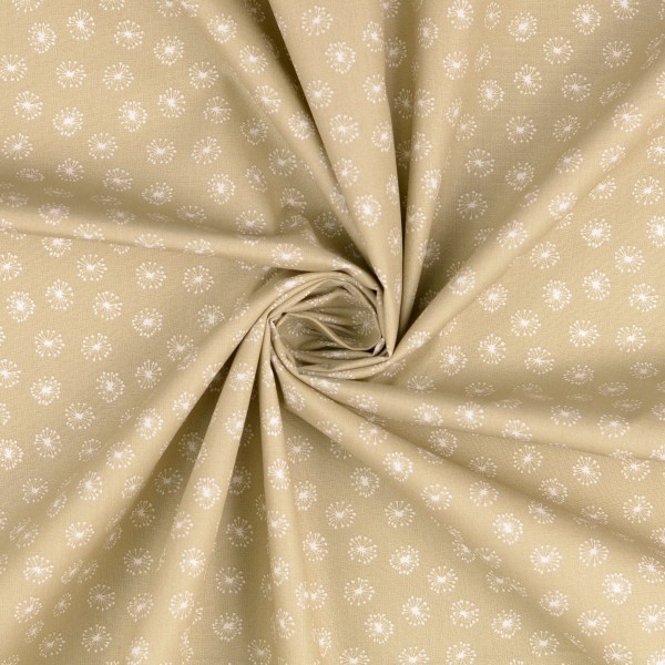 Baumwollstoff gemustert, Pusteblume, beige