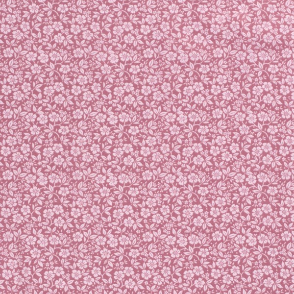 Baumwollstoff Popeline Blumen, rosa