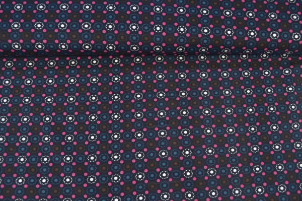 Bio Baumwolljersey bedruckt graphic circles, marine