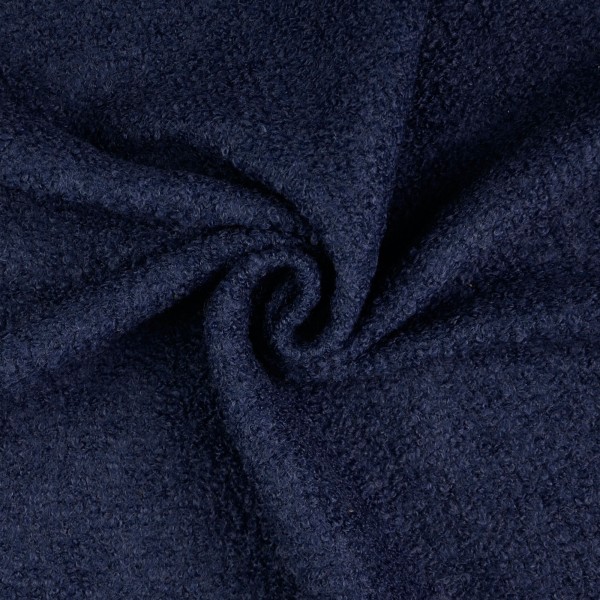 Woll Bouclé uni, marine/dunkelblau