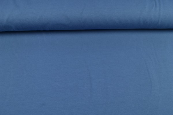 French Terry uni angeraut, jeansblau