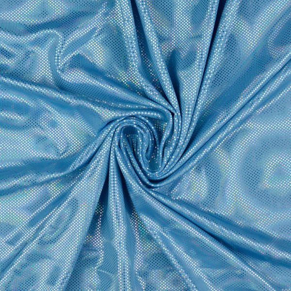 Elastic Folienjersey, Paillettenkreise blau/ weiß