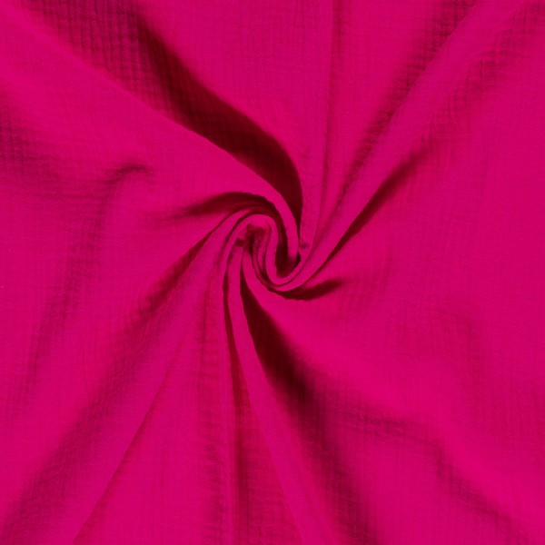 Musselin Double Gauze uni Fuchsia