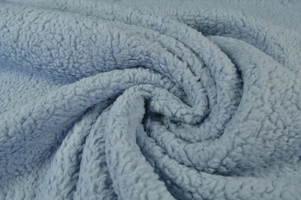 Teddy Baumwoll-Krimmer uni, hellblau