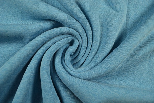 Sweatstoff uni, türkis melange Sweatstoff uni, türkis melange
