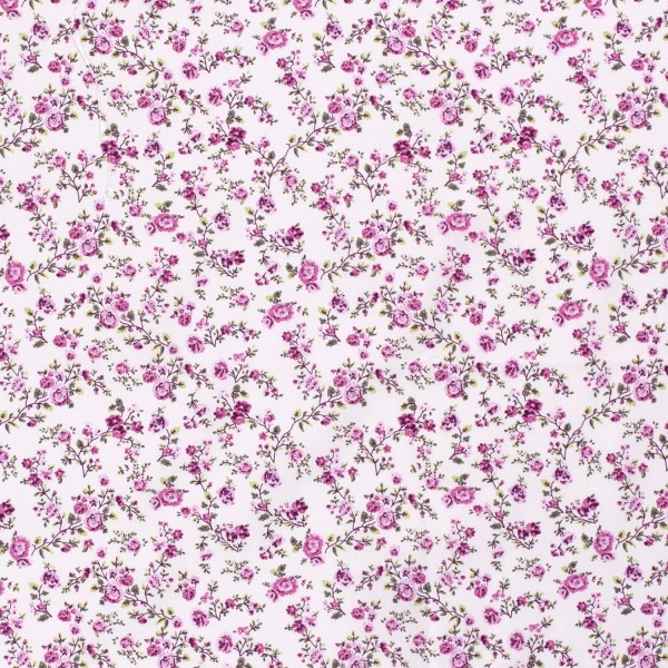 Baumwollstoff Popeline Blumen,rosa