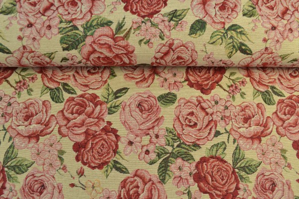 Gobelin Möbelstoff Rosen