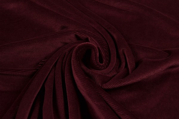 Jersey Cord Rippenjersey, dunkelrot