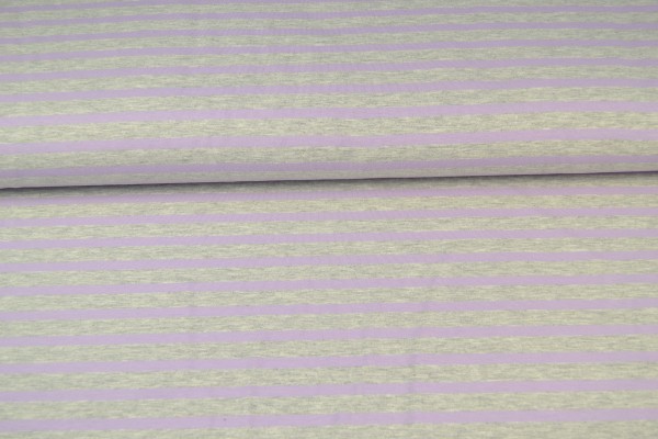 Baumwolljersey Streifen melange schmal, lila