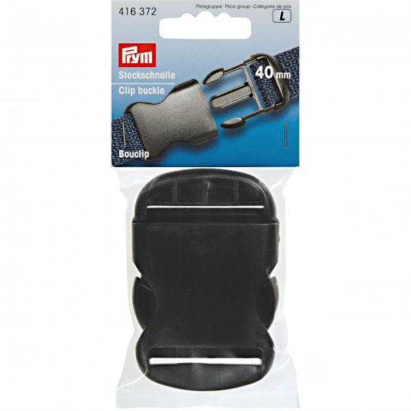 Prym Steckschnalle stark, 40mm, schwarz