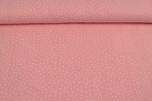 Baumwoll Musselin Double Gauze Tupfen, rosa