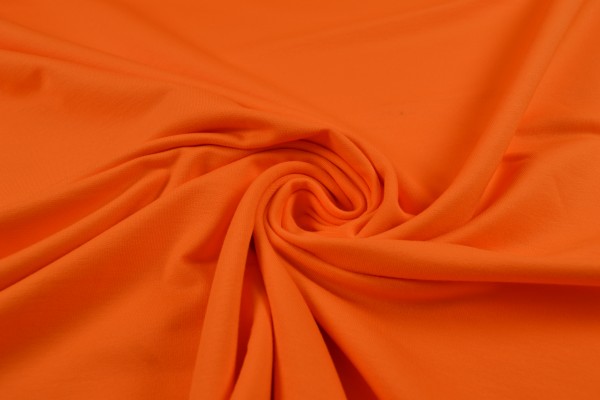 Baumwolljersey, French Terry uni, orange Baumwolljersey, French Terry uni, orange