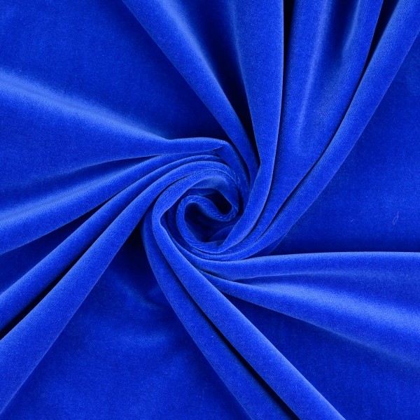 Baumwollsamt mit Goldkante, royalblau