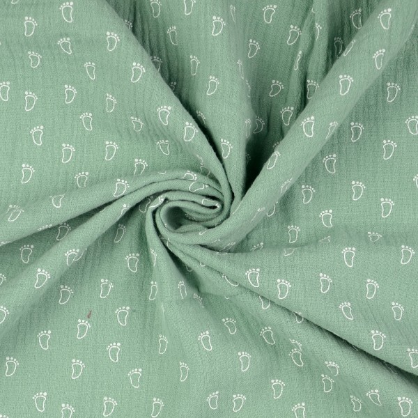 Double Gauze Double Fußabdruck, mint Double Gauze Double Fußabdruck, mint