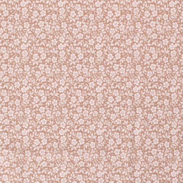 Baumwollstoff Popeline Blumen, lachs