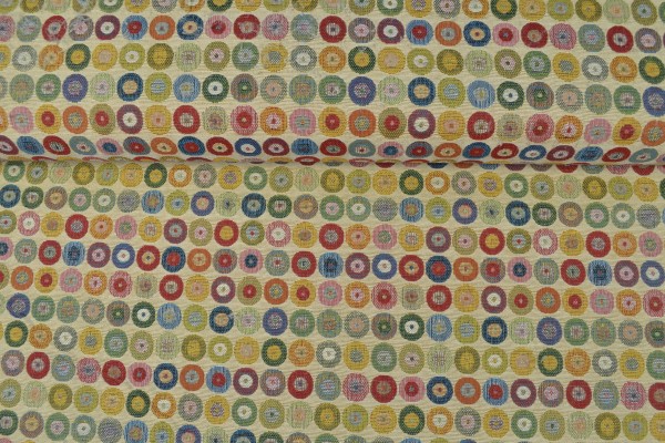 Gobelin Möbelstoff Kreise, bunt