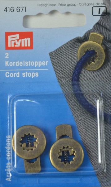 Prym Kordelstopper, rund, altmessing