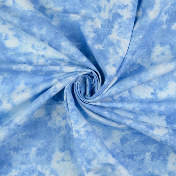 Baumwollstoff Batikmuster, hellblau