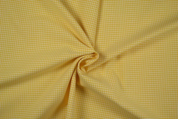 Baumwollstoff Zefir Vichy Karo, 0,25 cm, gelb Baumwollstoff Zefir Vichy Karo, 0,25 cm, gelb