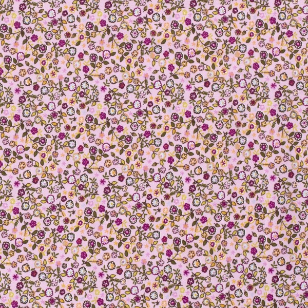 Baumwollstoff Popeline Blumen, pink